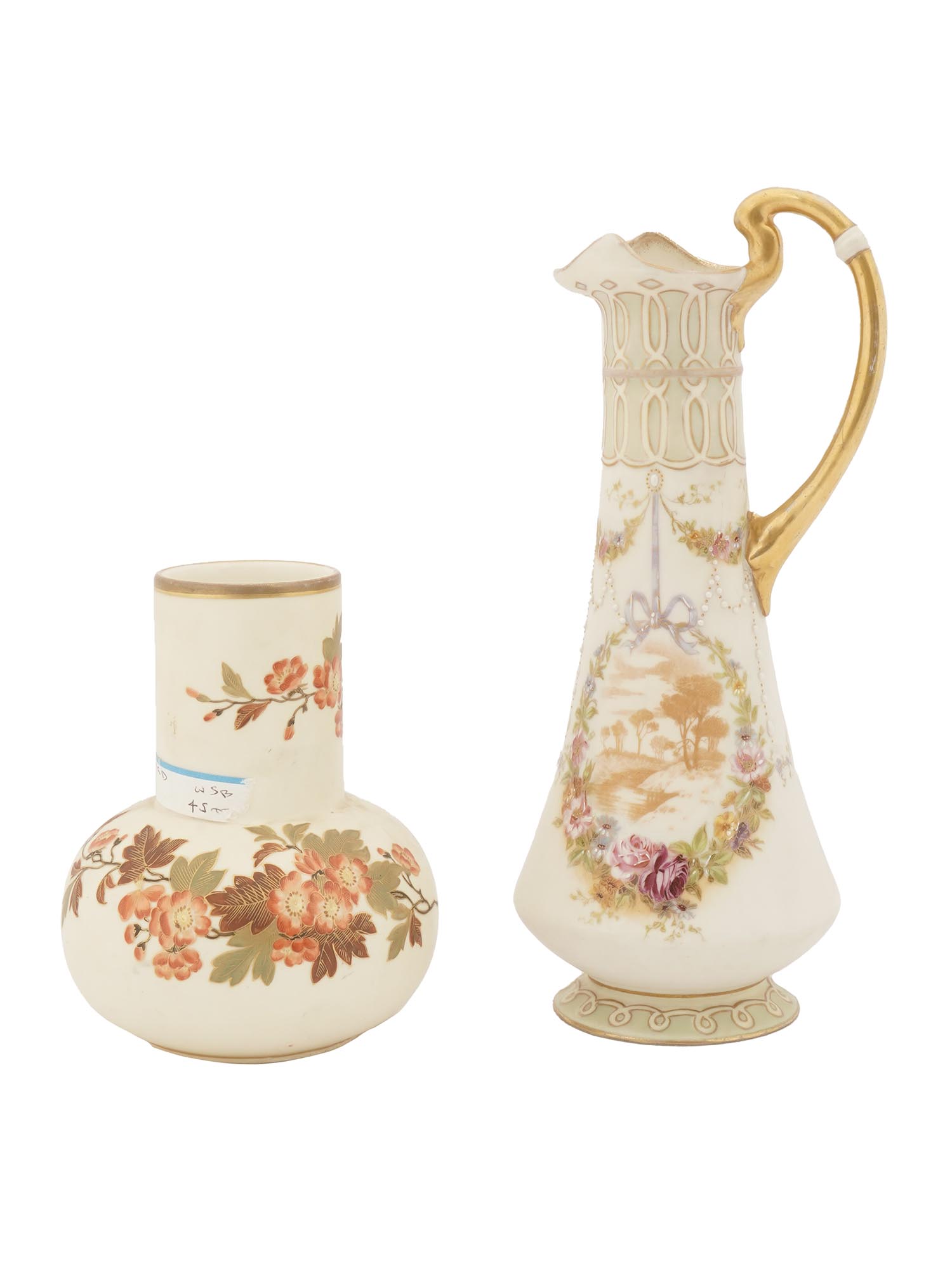 ROBERT HANKE AUSTRIAN PORCELAIN TALL JUG AND VASE PIC-0